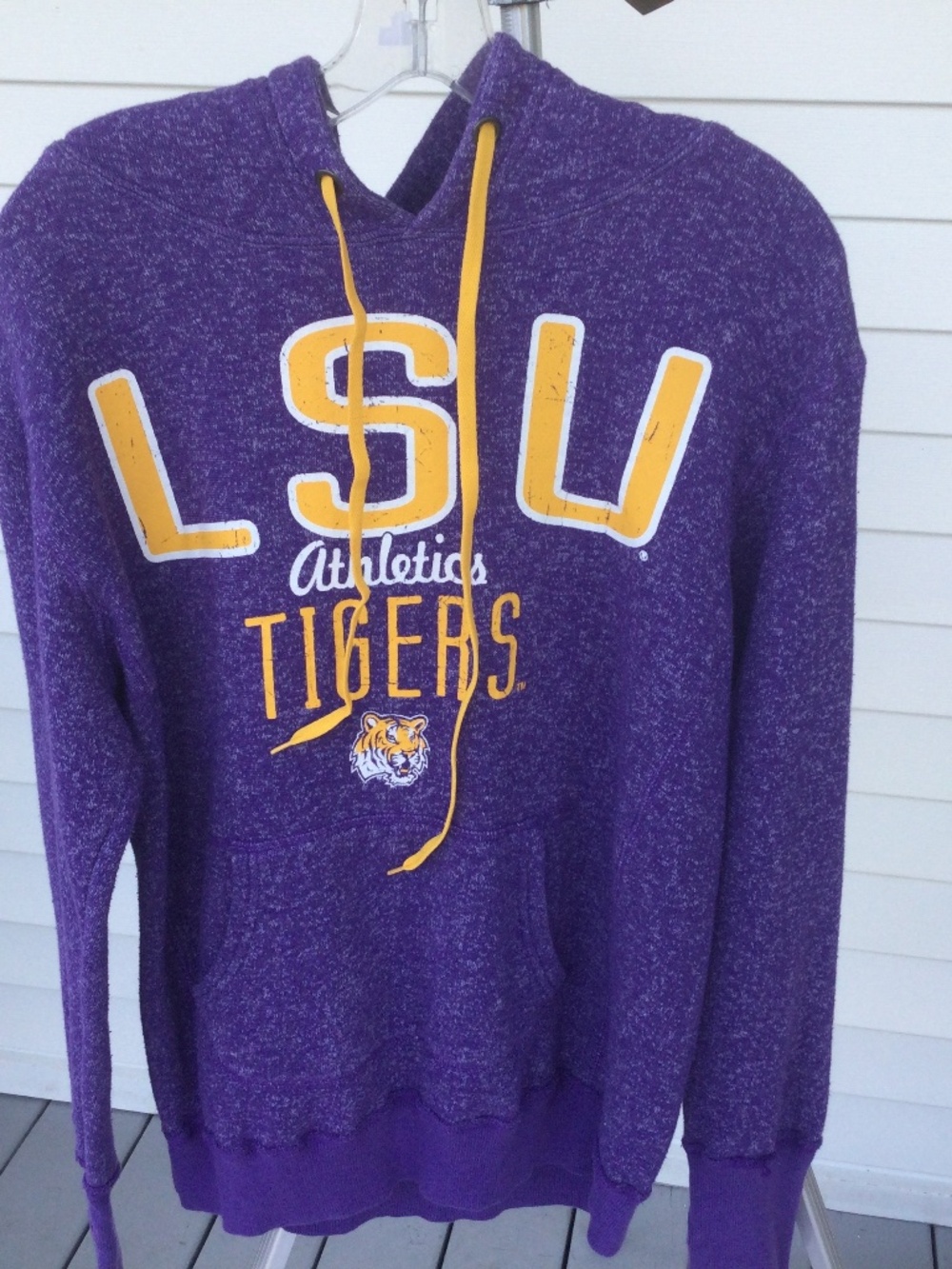 J. America LSU Tigers Pullover Hoodie, size Large, Unisex, Heather